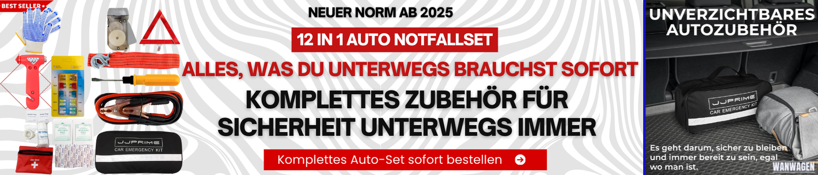 Beste Auto Notfallset mit Warndreieck Kfz Verbandskasten Auto Erste Hilfe Set - Autoverbandskasten Neue Norm 2025 Campervan Zubehör Pkw mit First Aid Kit Car Pannendreieck